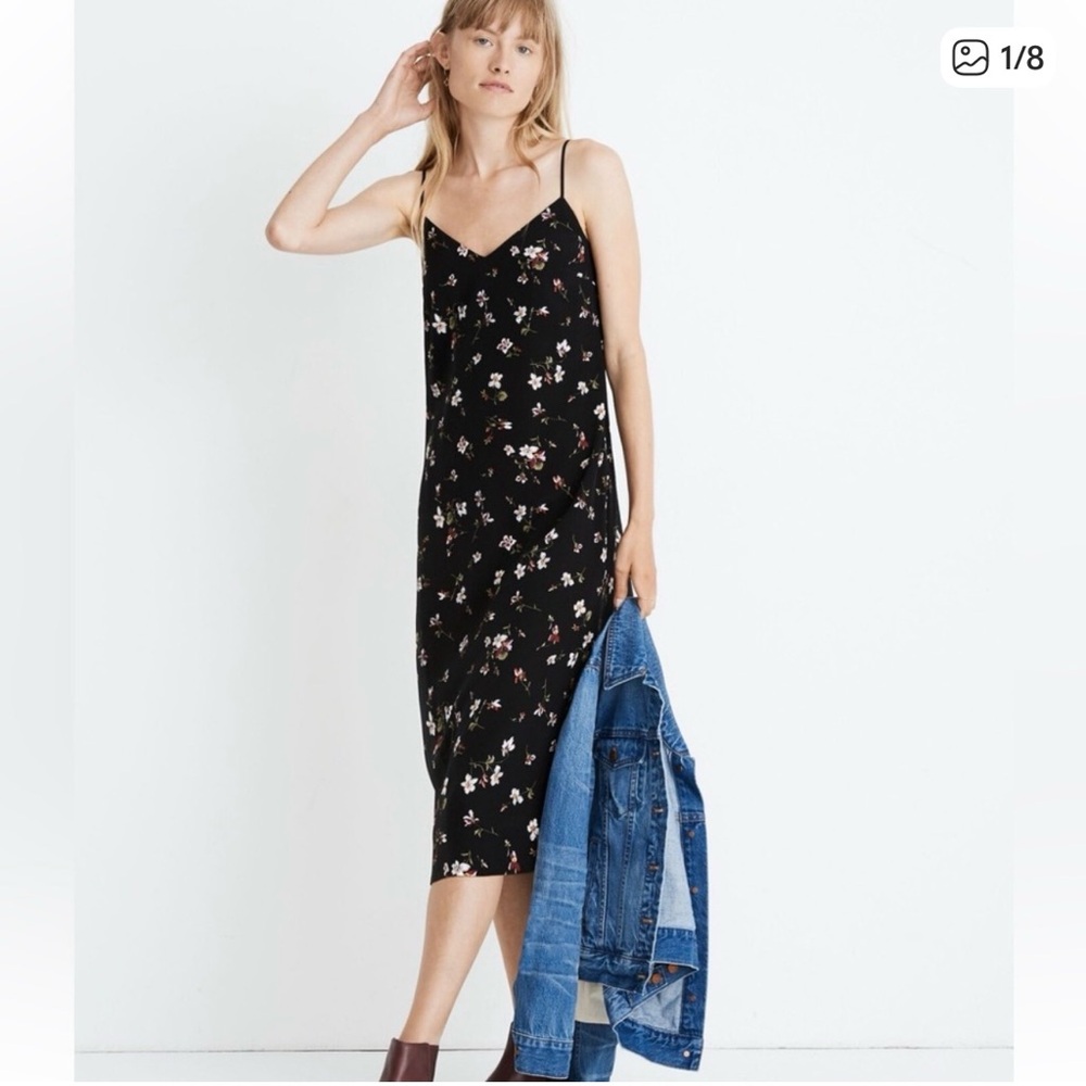 Madewell Black Floral Maxi Dress View 2
